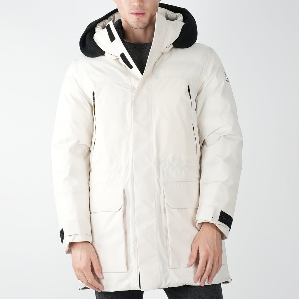 Woolrich White Pl Pertex Long Parka Coat