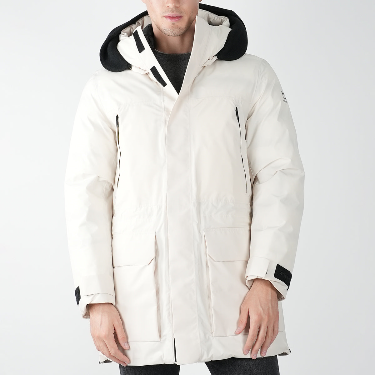 Woolrich White Pl Pertex Long Parka Coat