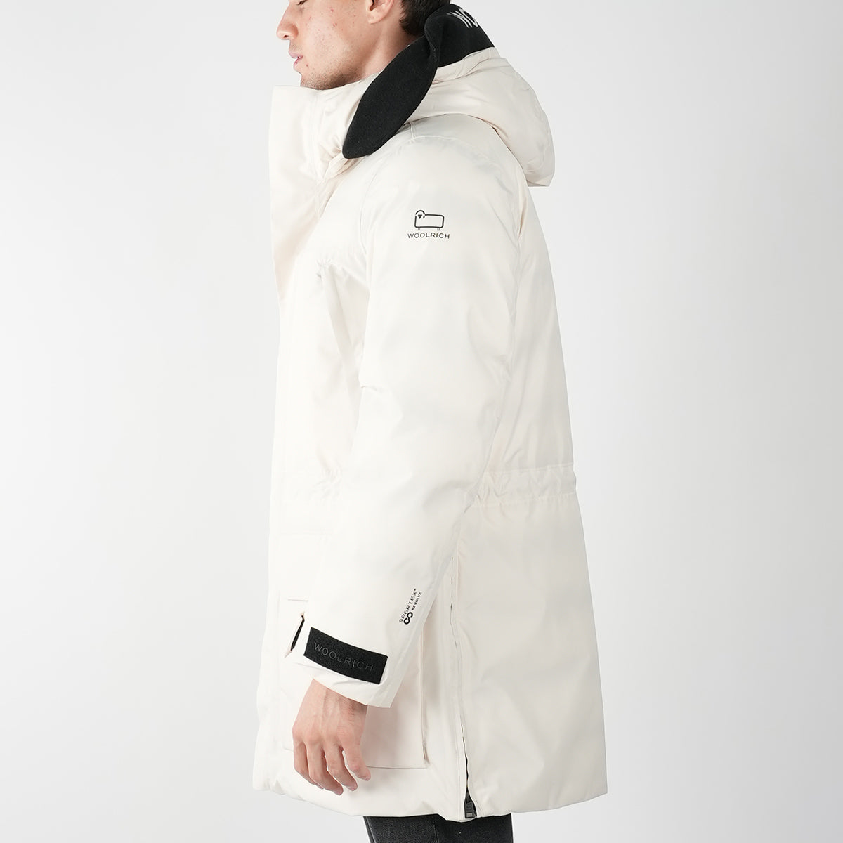 Woolrich White Pl Pertex Long Parka Coat