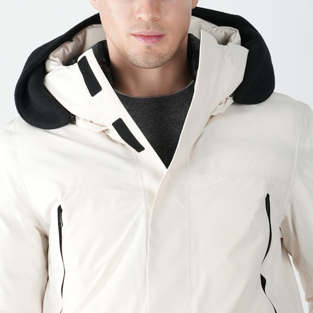 Woolrich White Pl Pertex Long Parka Coat