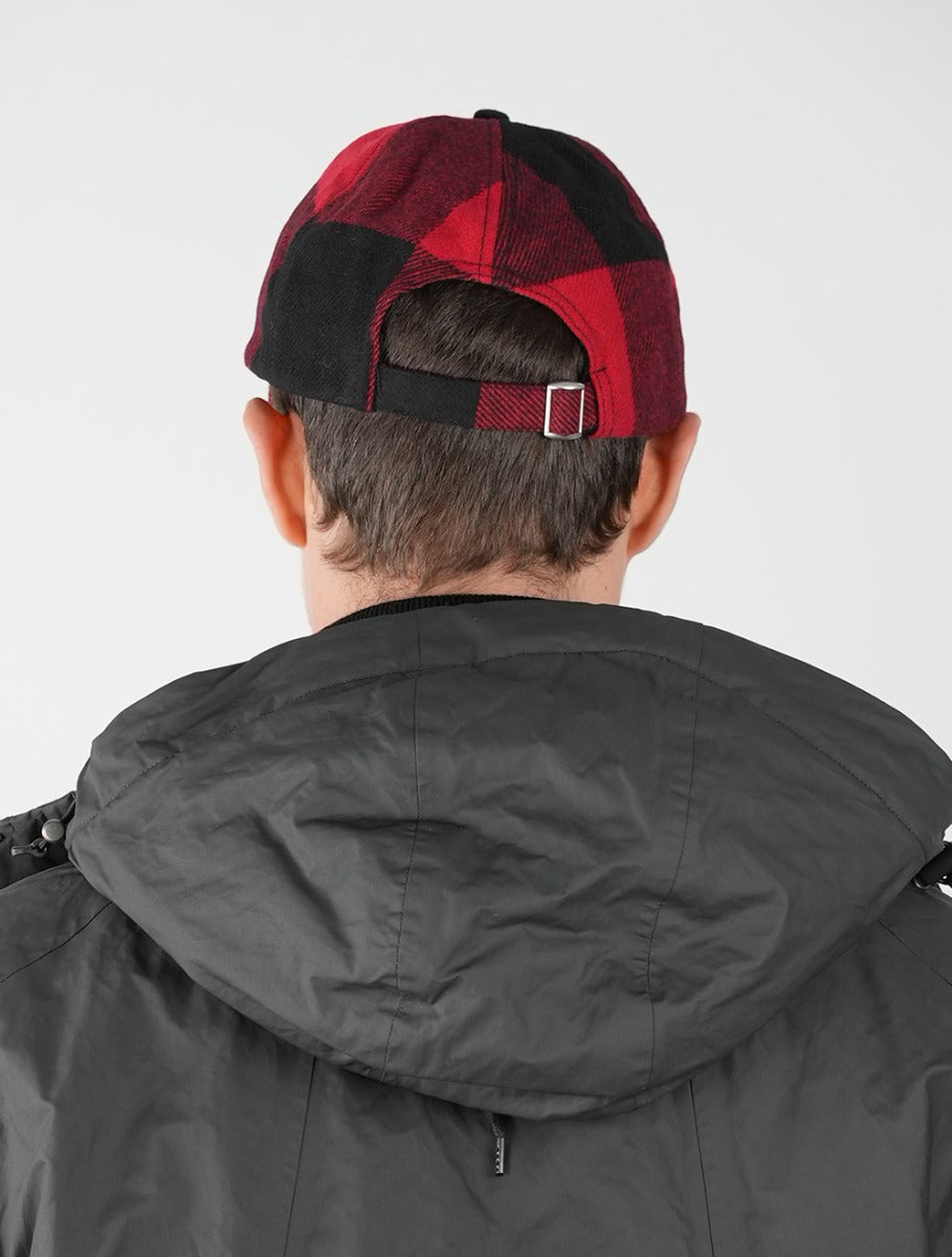 Woolrich Red Black Wool Pl Pa Baseball Cap