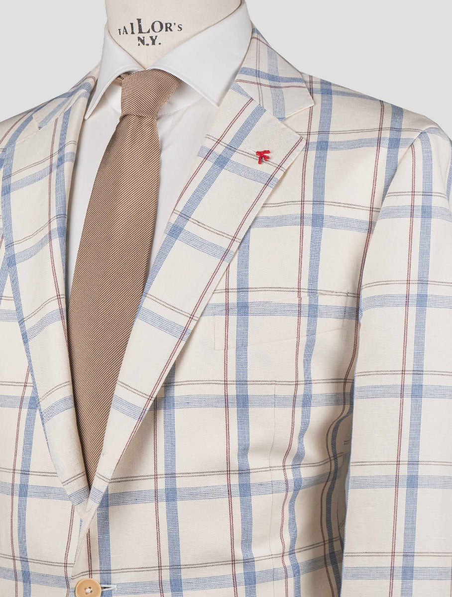 Isaia Multicolor Linen Cotton Blazer