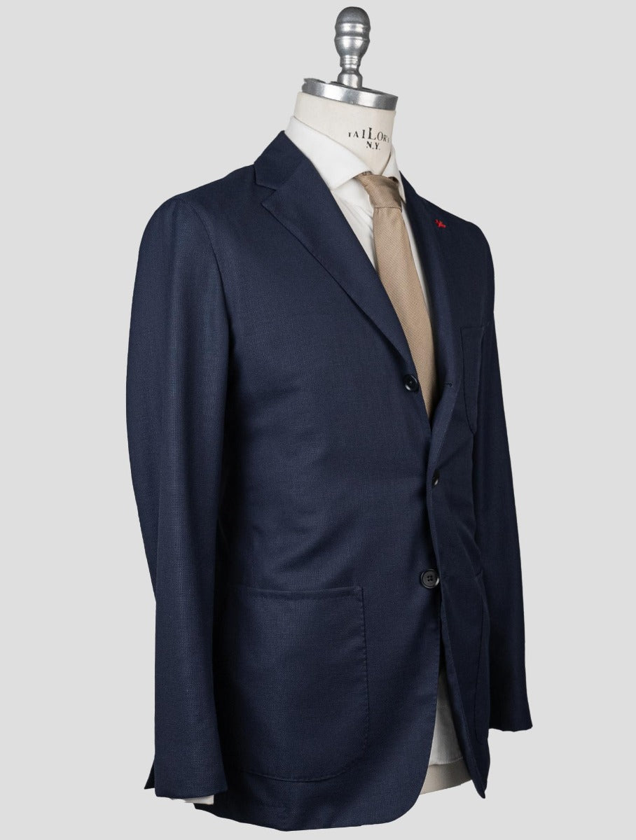 Isaia Blue Virgin Wool Blazer