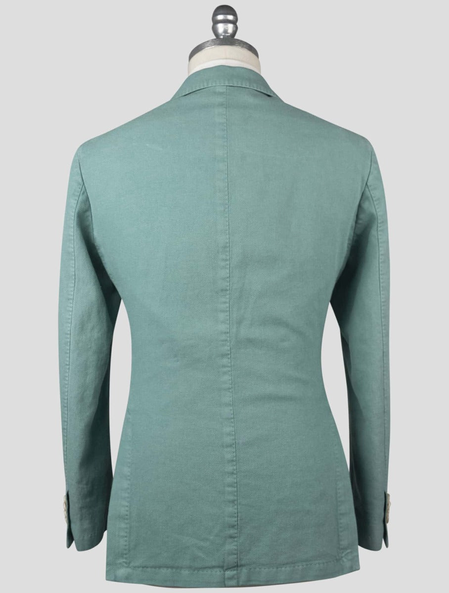 Isaia Green Cotton Linen Blazer