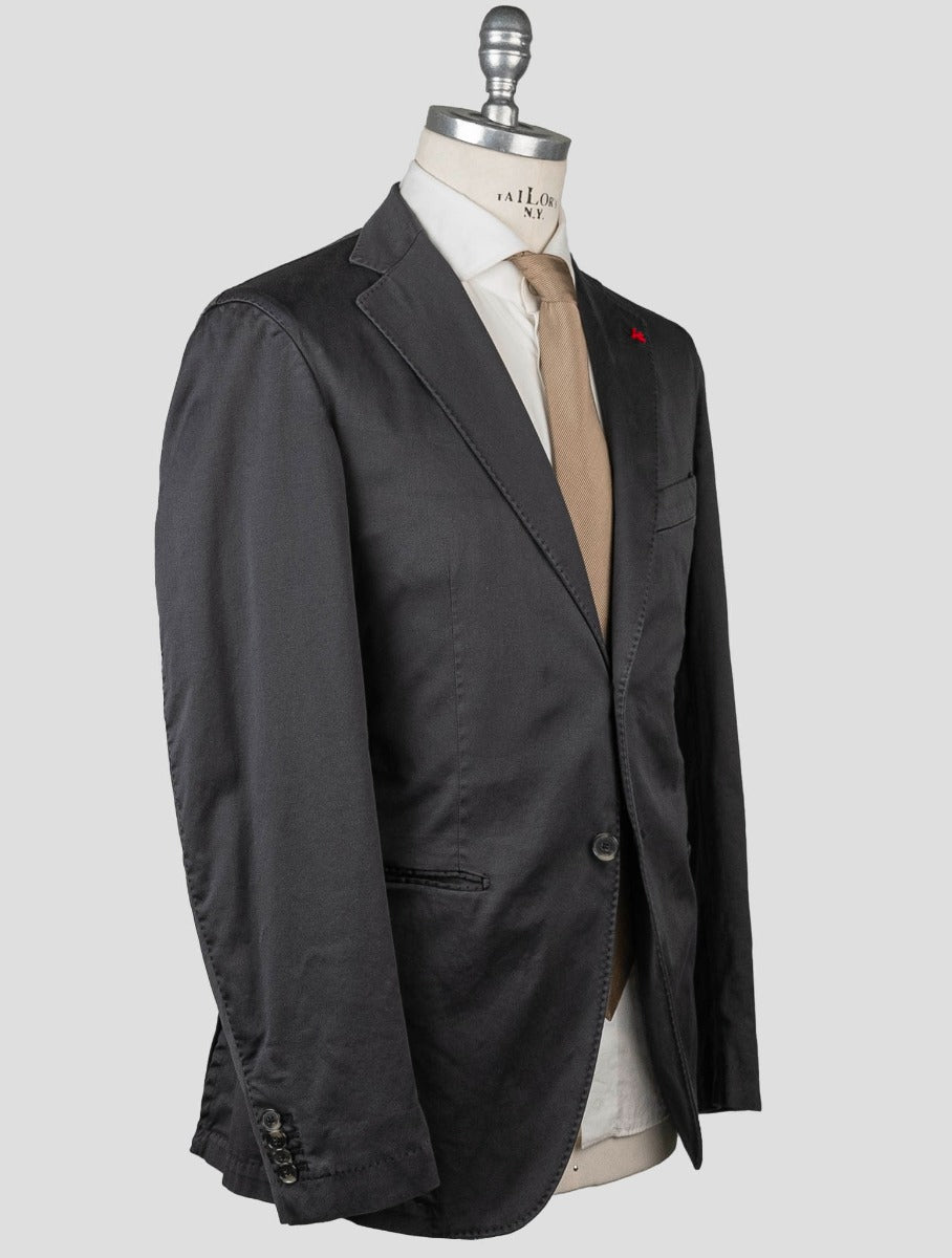 Isaia Gray Cotton Ea Blazer