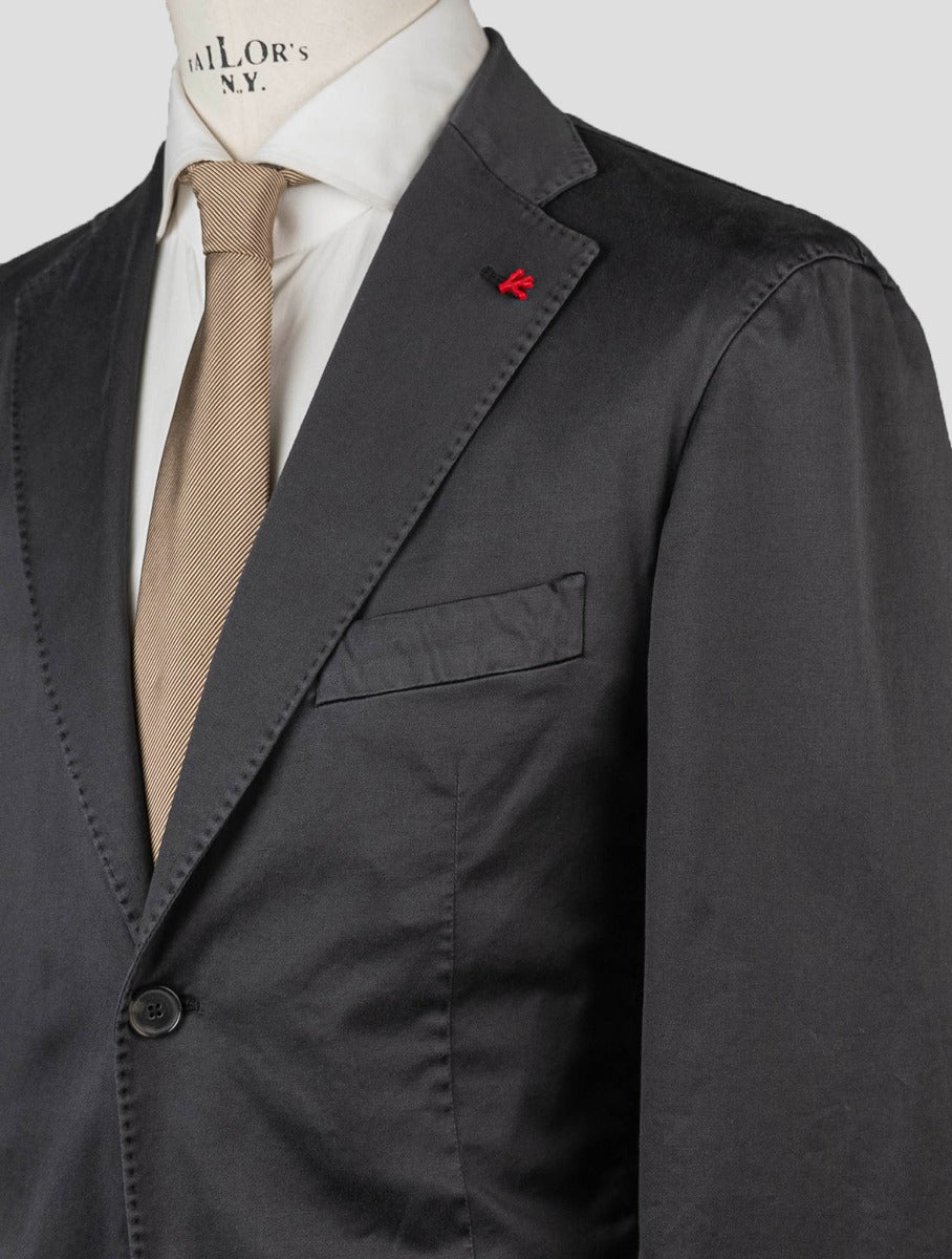 Isaia Gray Cotton Ea Blazer
