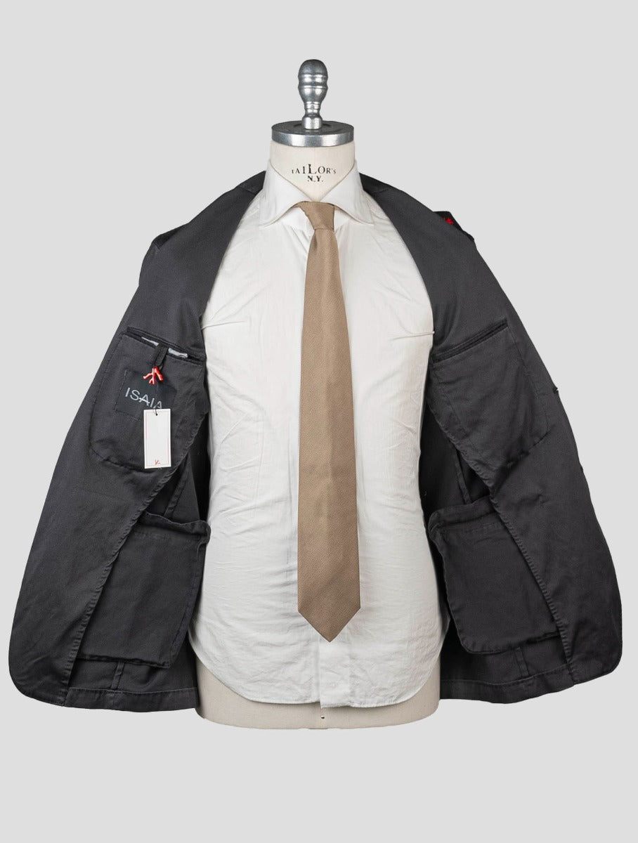 Isaia Gray Cotton Ea Blazer