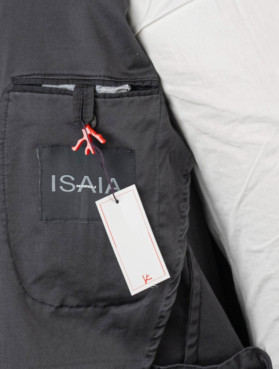 Isaia Gray Cotton Ea Blazer