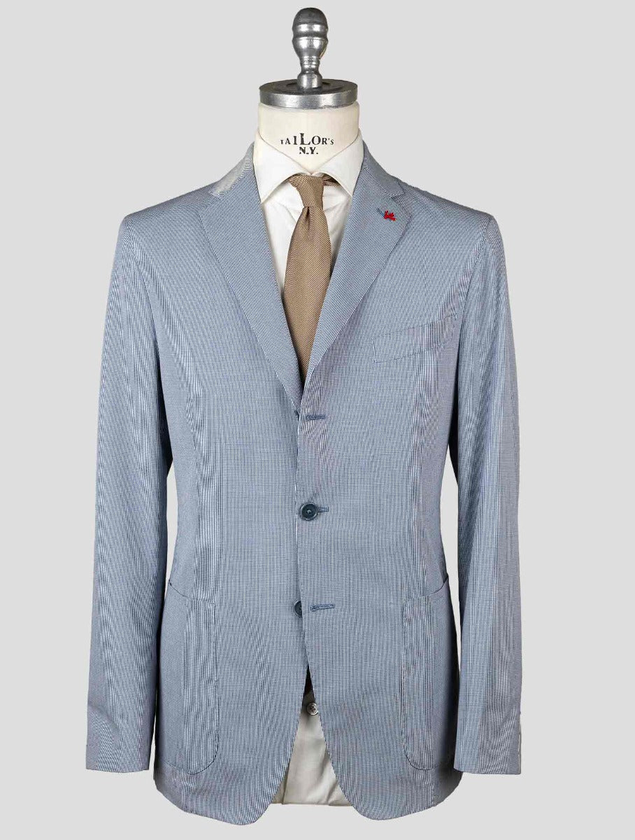 Isaia Blue Cotton Wool Blazer