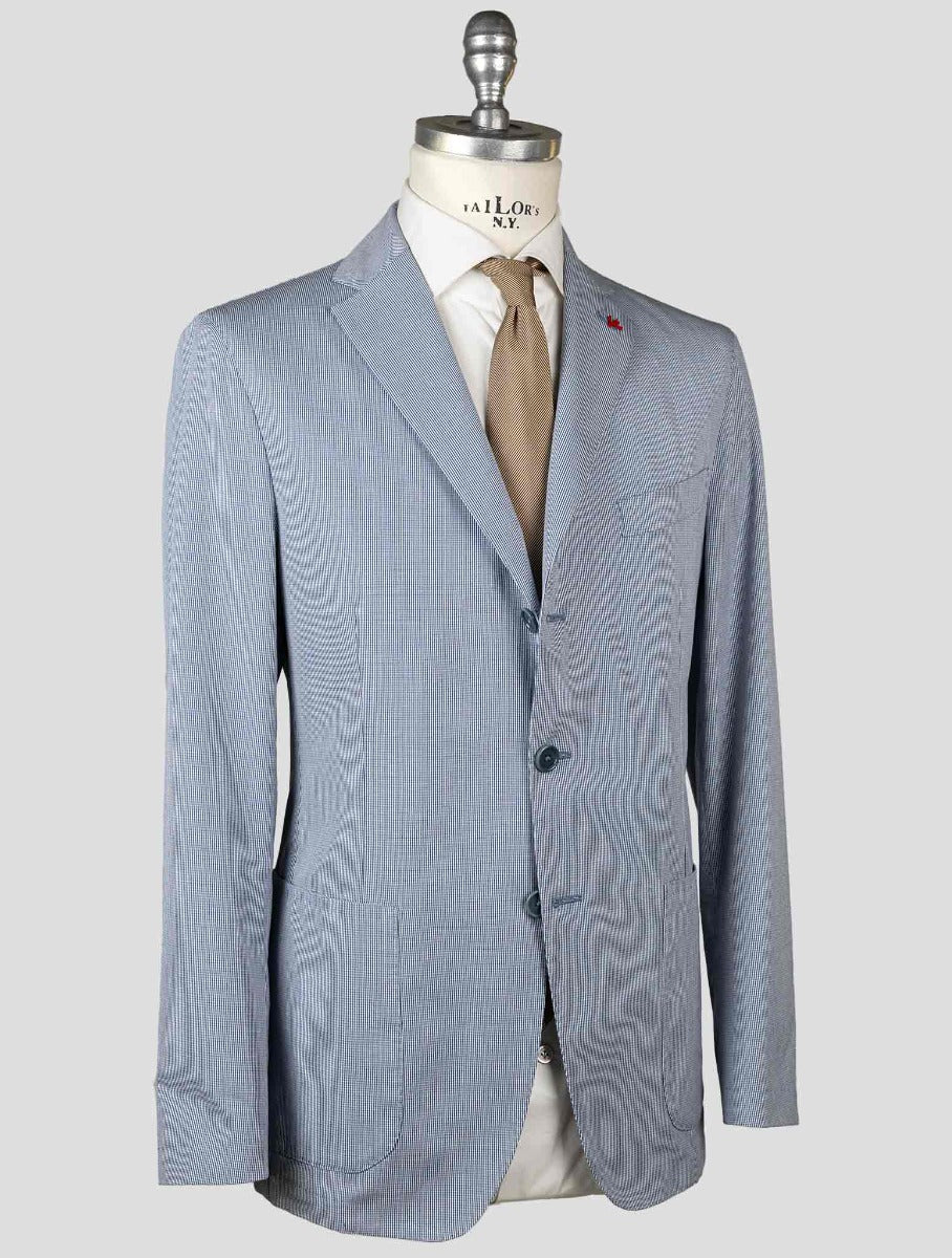 Isaia Blue Cotton Wool Blazer