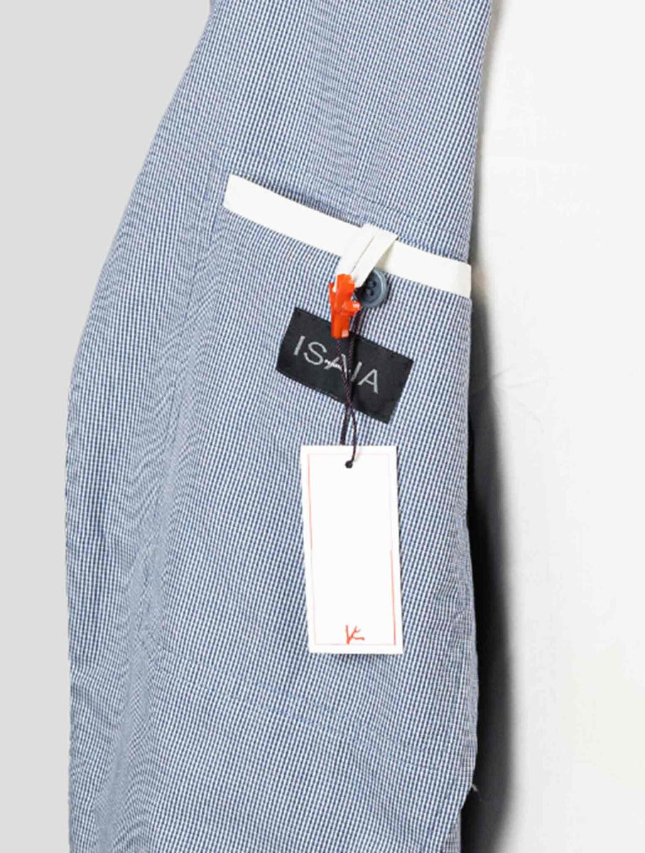 Isaia Blue Cotton Wool Blazer