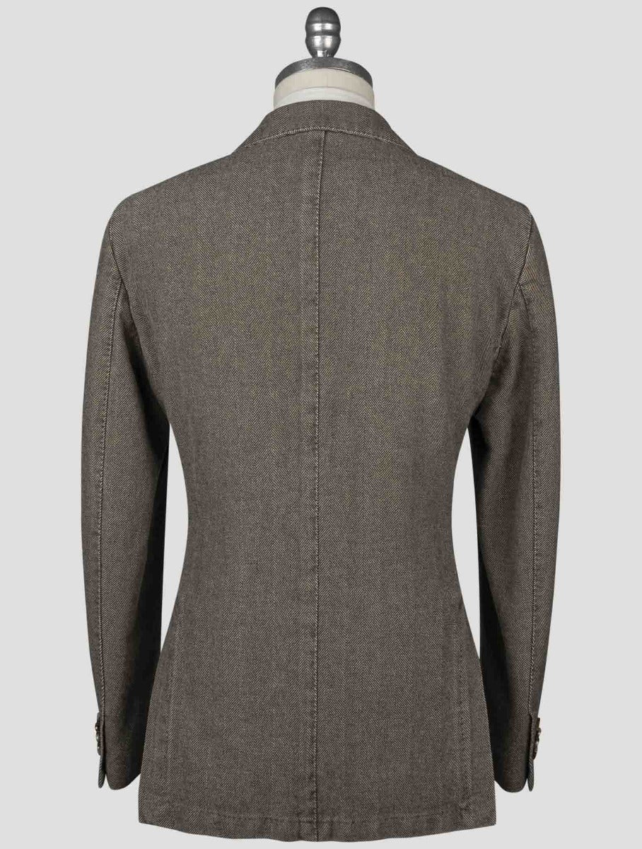 Isaia Brown Cotton Blazer