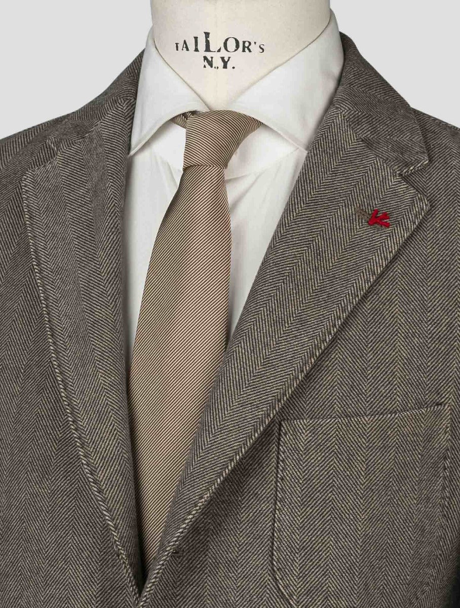 Isaia Brown Cotton Blazer
