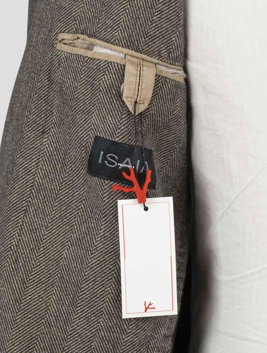 Isaia Brown Cotton Blazer