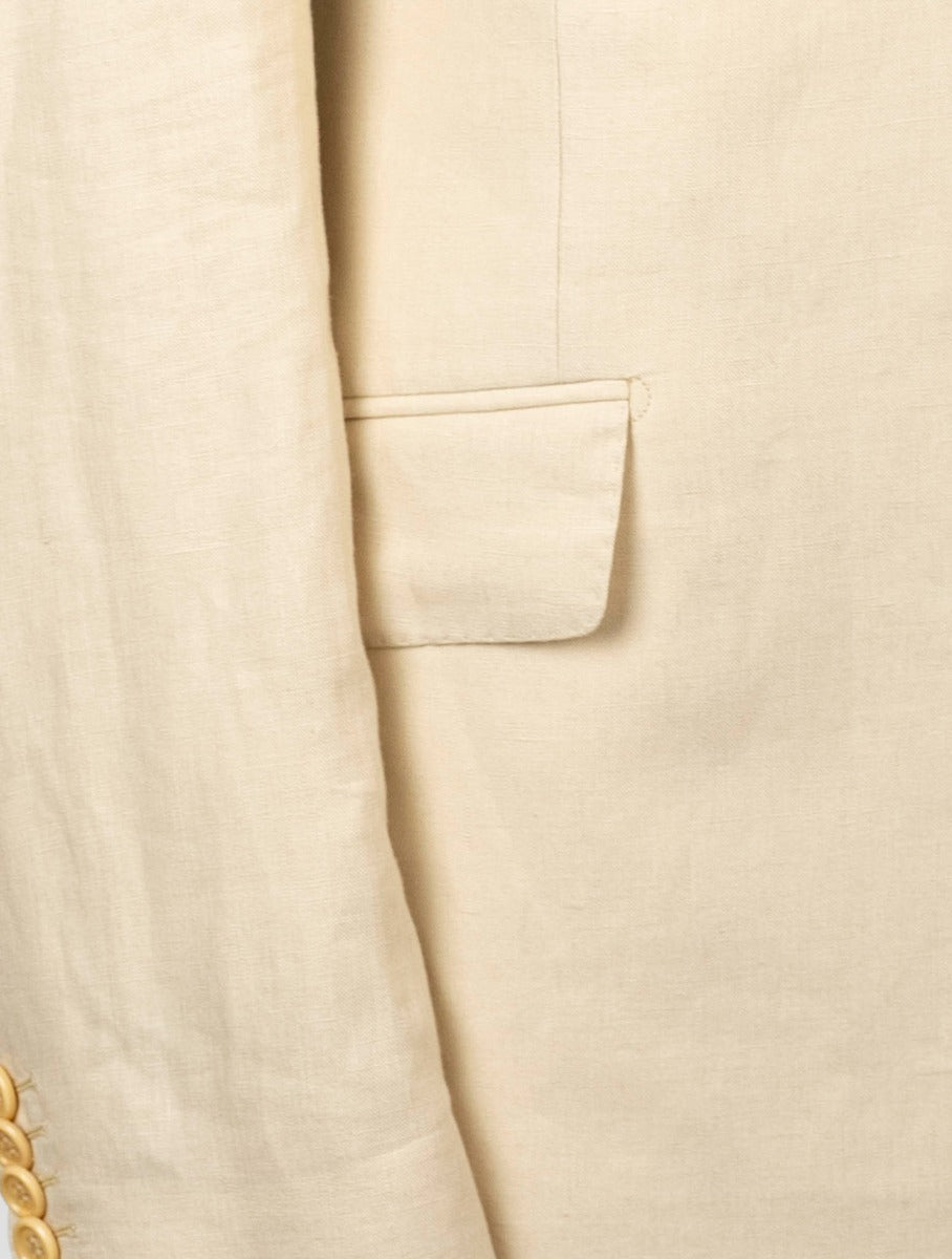 Isaia Beige Linen Suit
