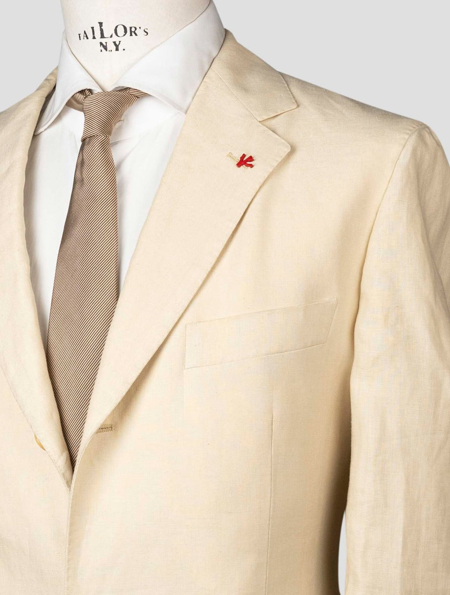 Isaia Beige Linen Suit