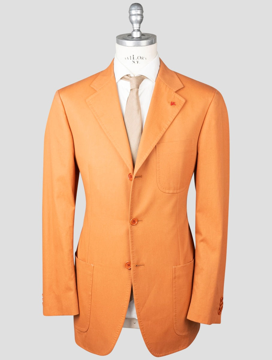 Isaia Orange Cotton Suit