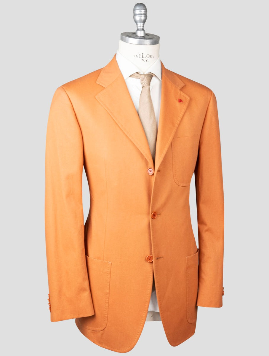 Isaia Orange Cotton Suit