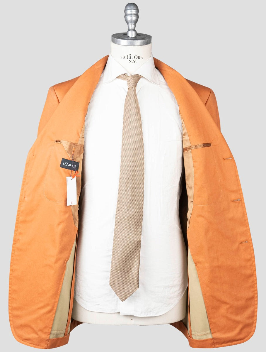 Isaia Orange Cotton Suit