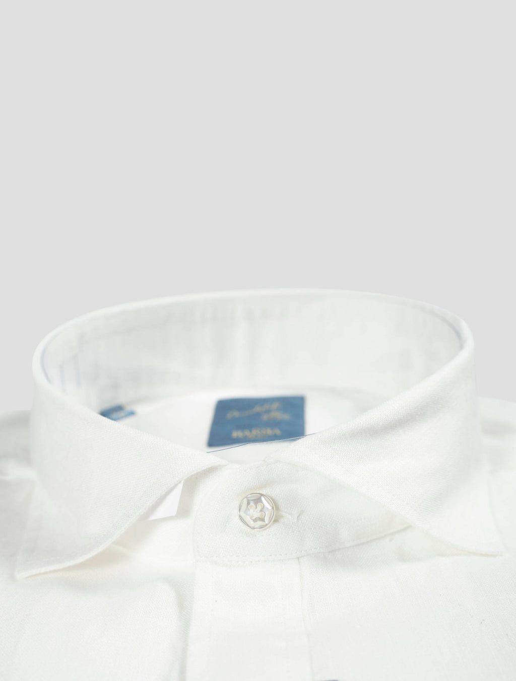 Barba Napoli Barba Napoli White Linen Polo Shirt White 001
