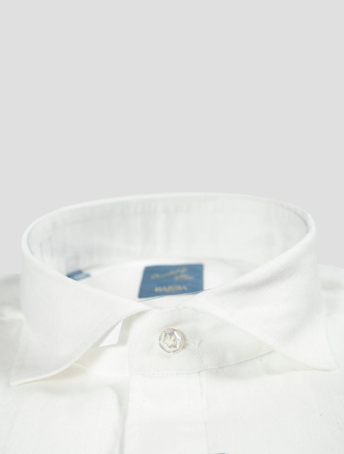 Barba Napoli Barba Napoli White Linen Polo Shirt White 001