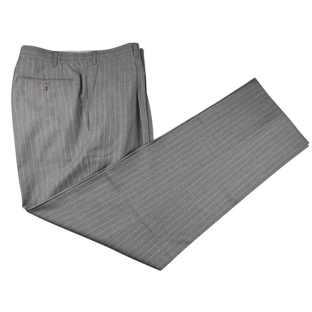 Zilli Zilli Gray Light Blue Wool Dress Pants Gray/Light Blue 000