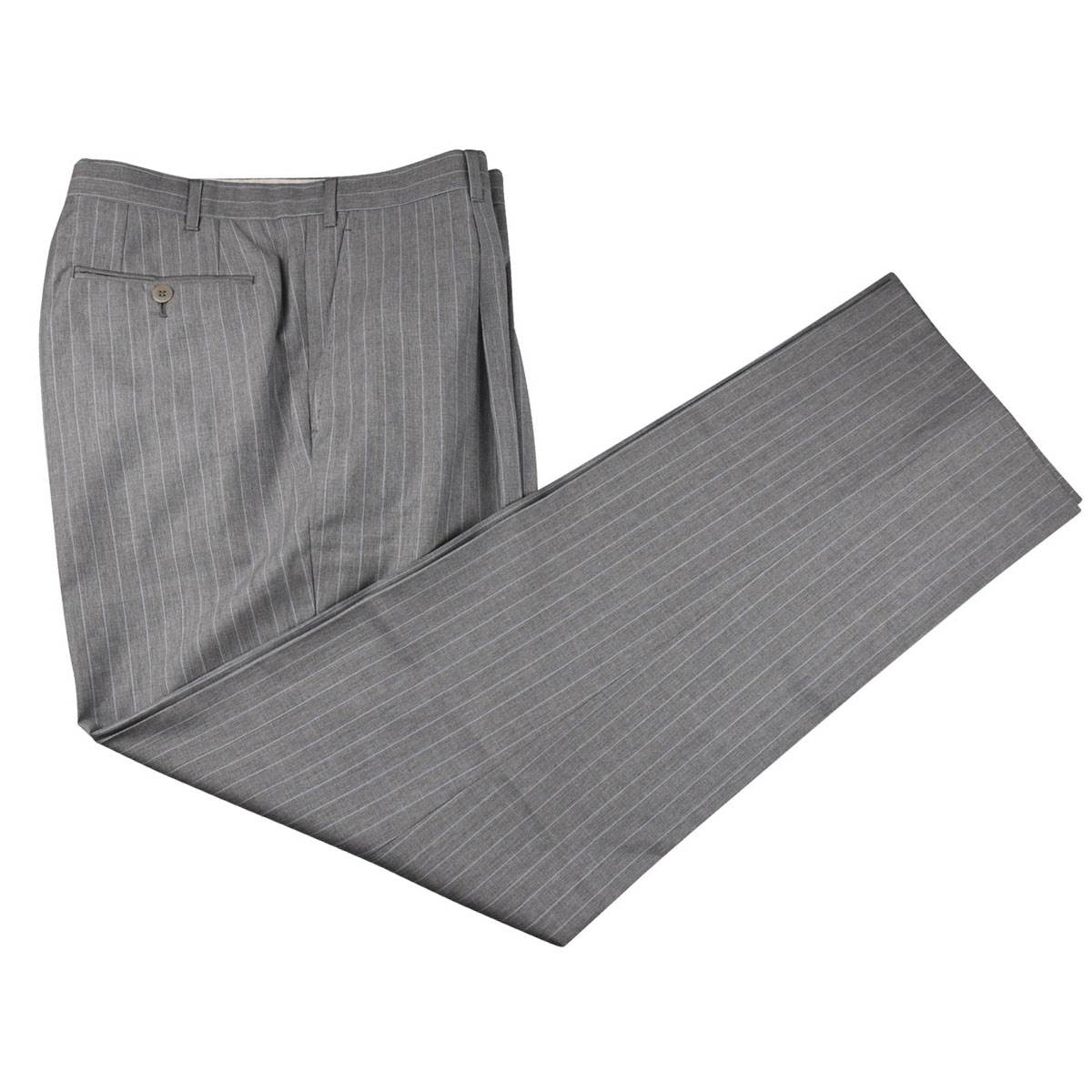 Zilli Zilli Gray Light Blue Wool Dress Pants Gray/Light Blue 000