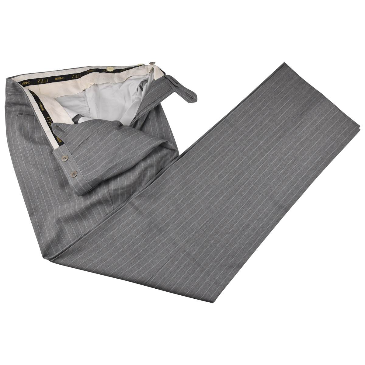 Zilli Zilli Gray Light Blue Wool Dress Pants Gray/Light Blue 001