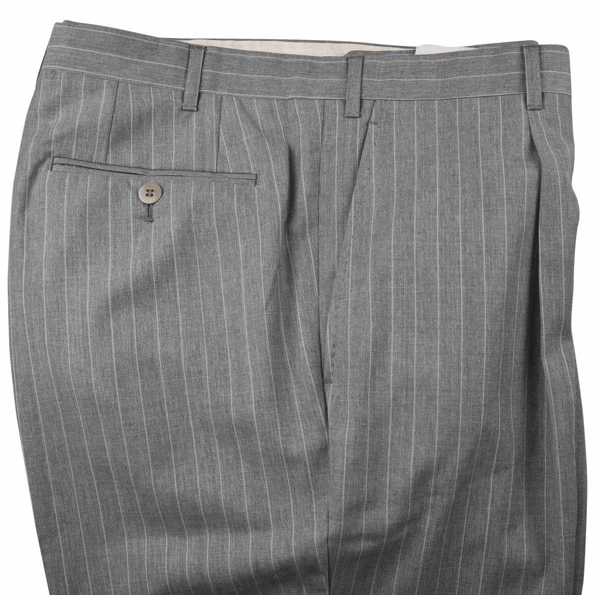 Zilli Gray Light Blue Wool Dress Pants