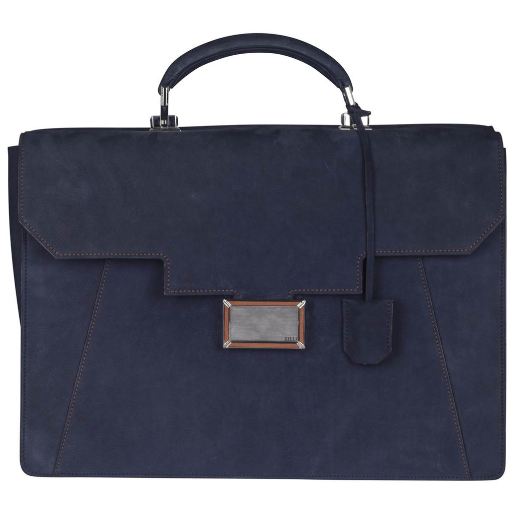 Zilli Zilli Blue Calfskin Briefcase Blue 000