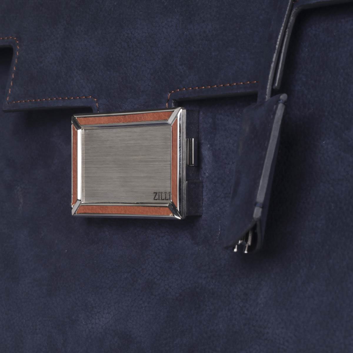 Zilli Zilli Blue Calfskin Briefcase Blue 001