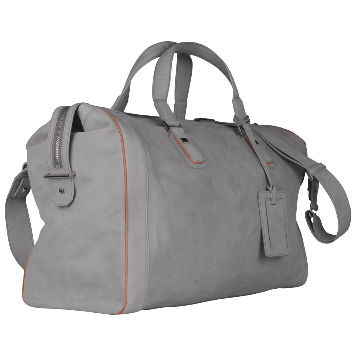 Zilli Zilli Gray Leather Travel Bag Gray 001
