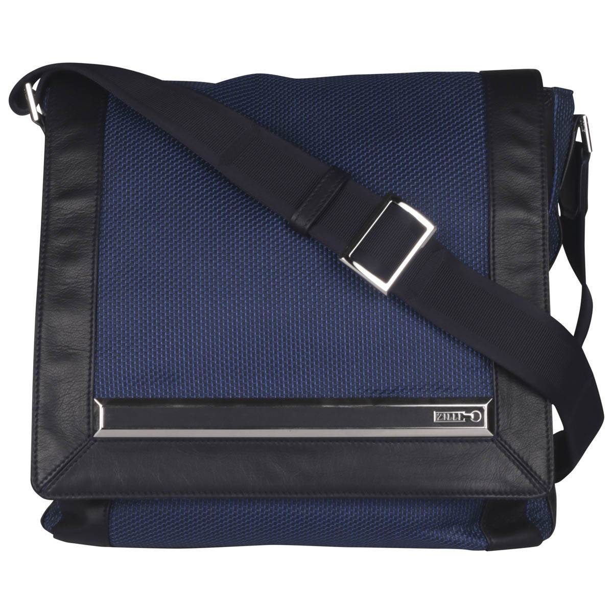 Zilli Zilli Blue Leather Messenger Bag Blue 000