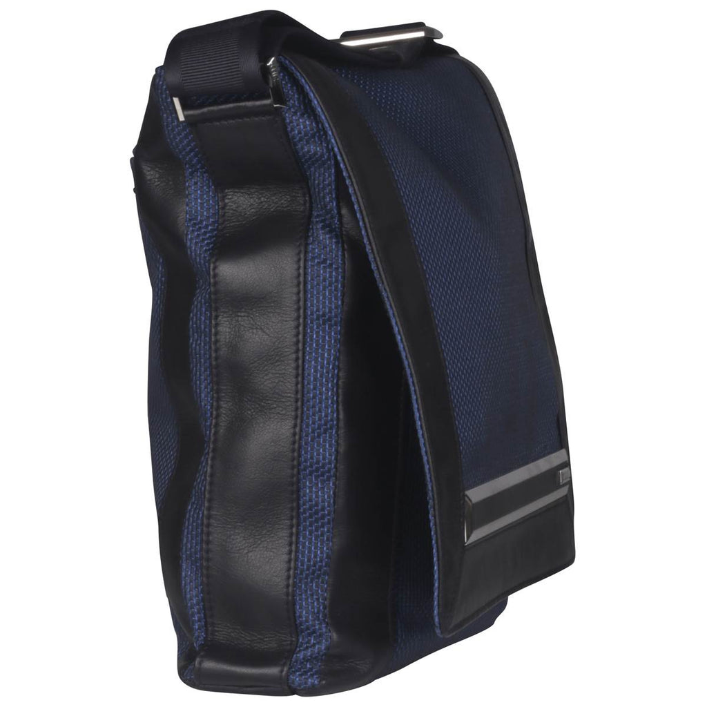 Zilli Zilli Blue Leather Messenger Bag Blue 001