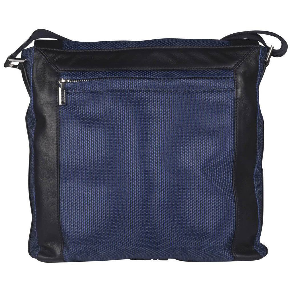 Zilli Blue Leather Messenger Bag