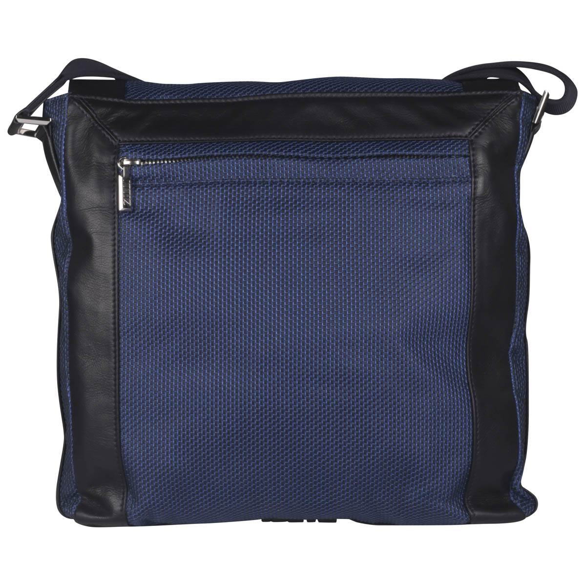 Zilli Blue Leather Messenger Bag