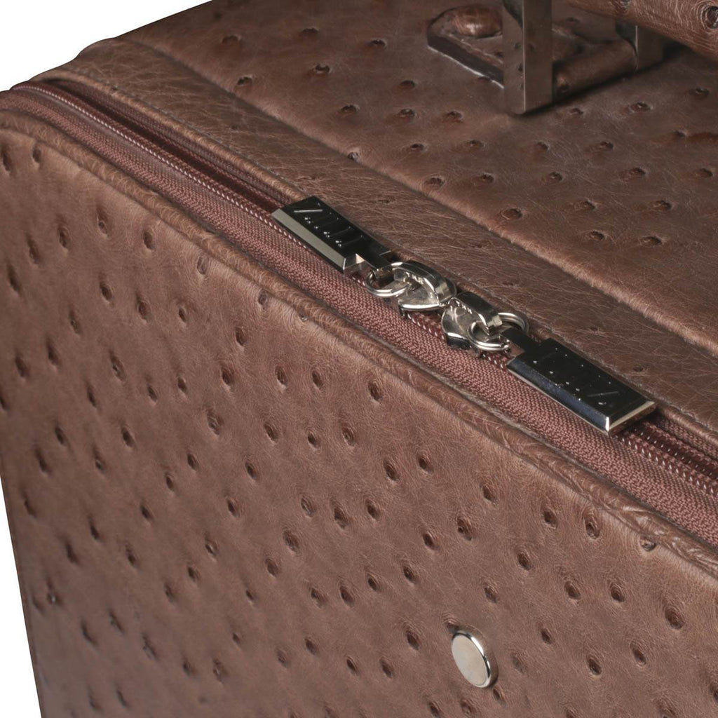 Zilli Brown Ostrich Mini Trolley