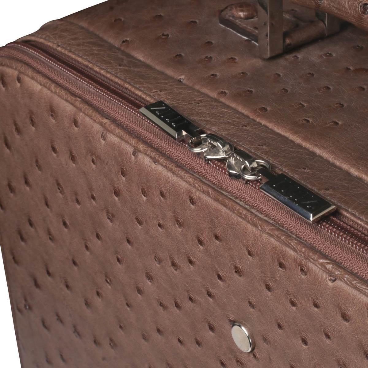 Zilli Brown Ostrich Mini Trolley