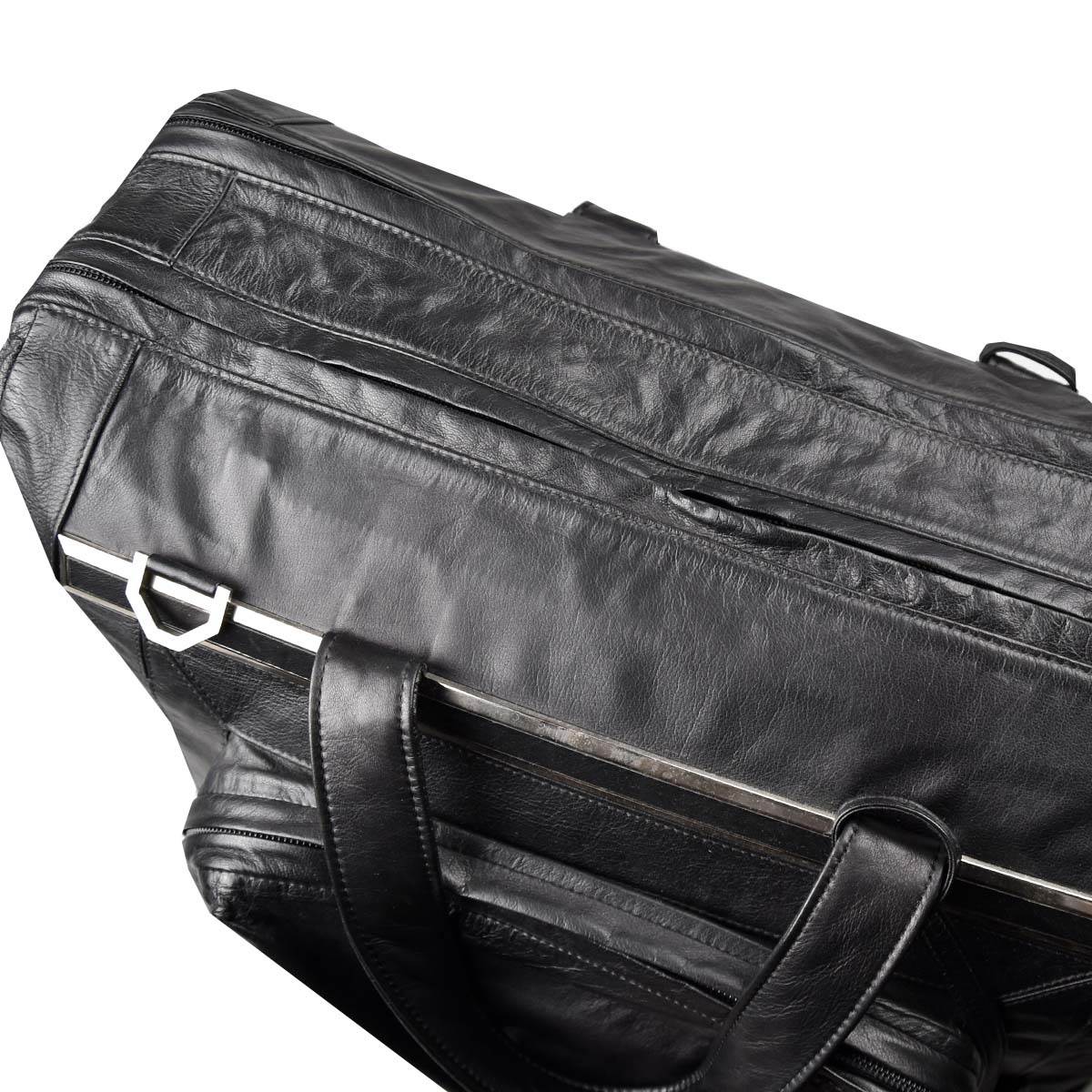 Zilli Black Leather Briefcase