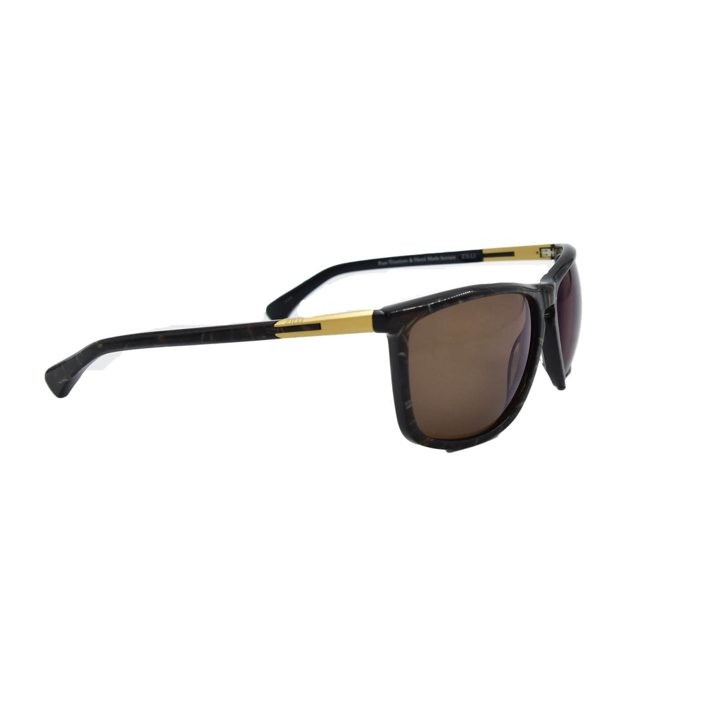 Zilli ZILLI Brown Titanium Acetate Sunglasses Brown 001