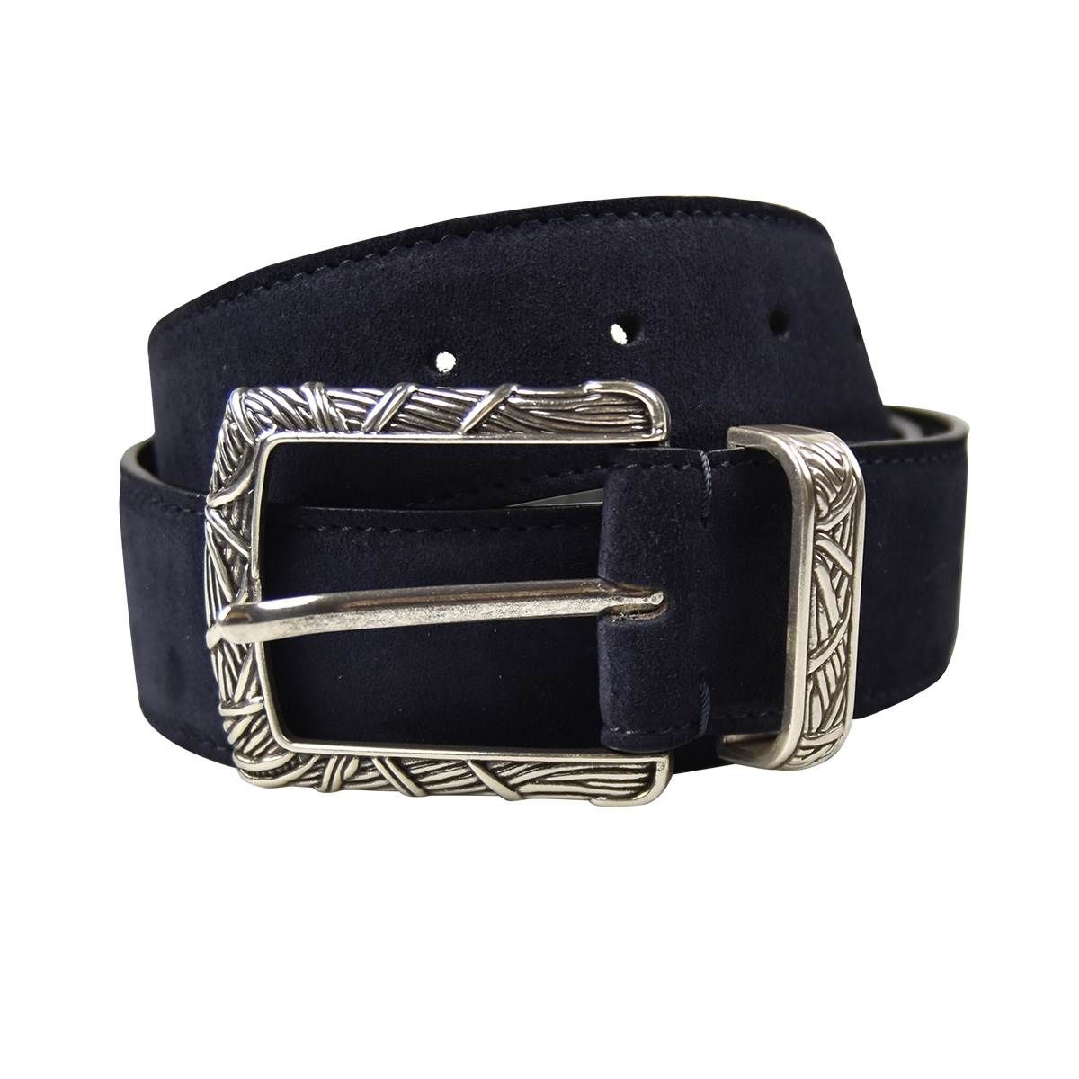 Kiton Belt Lapis Blue - Narrow Leather Men Belt 100 / 40 SALE - Tie Deals