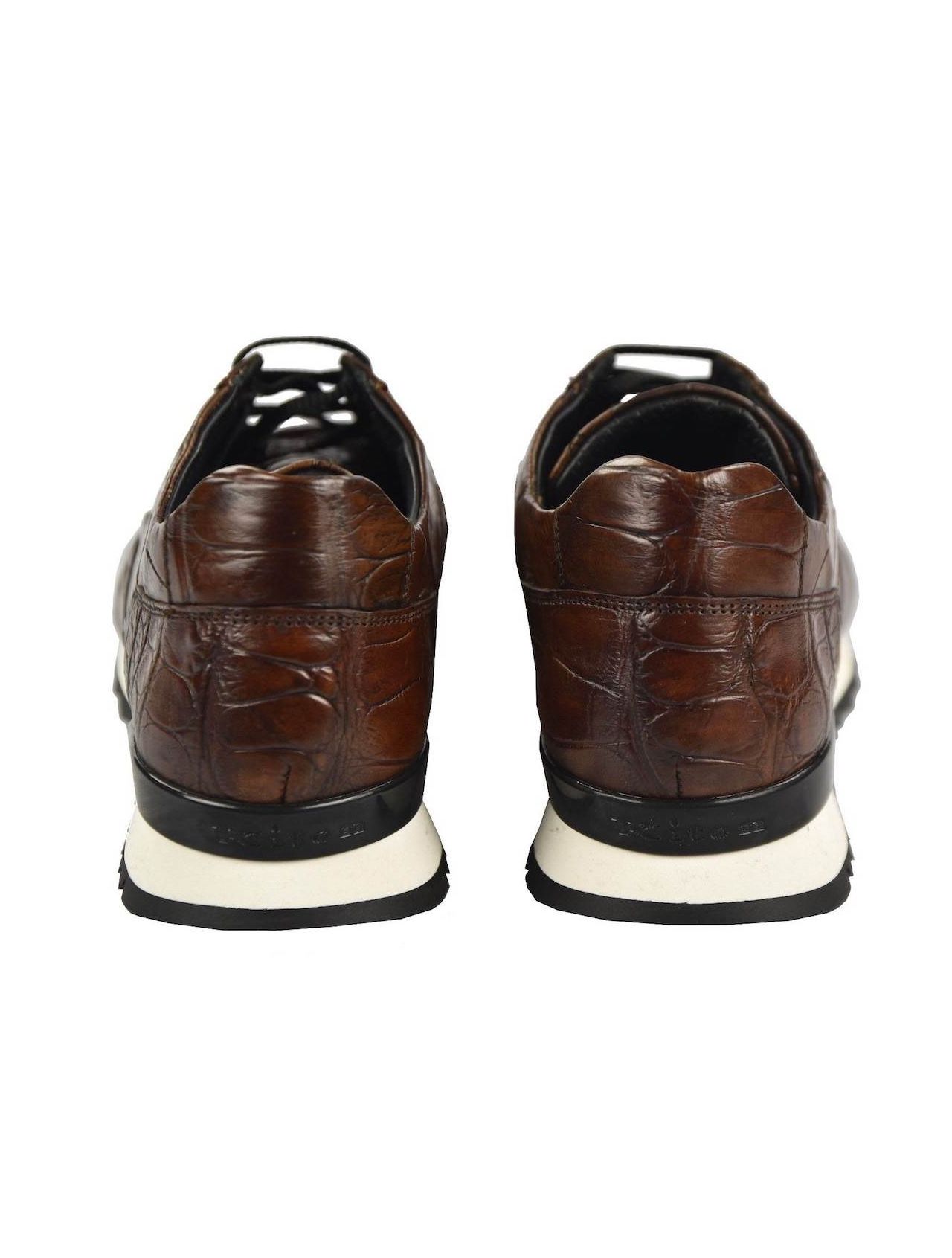 KITON Brown Leather Crocodile Shoes RAFFAELLO