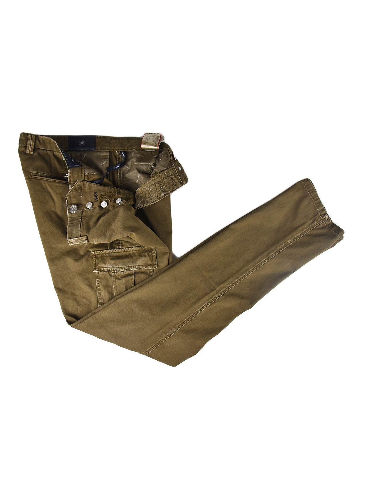 GREEN COTTON CARGO PANTS