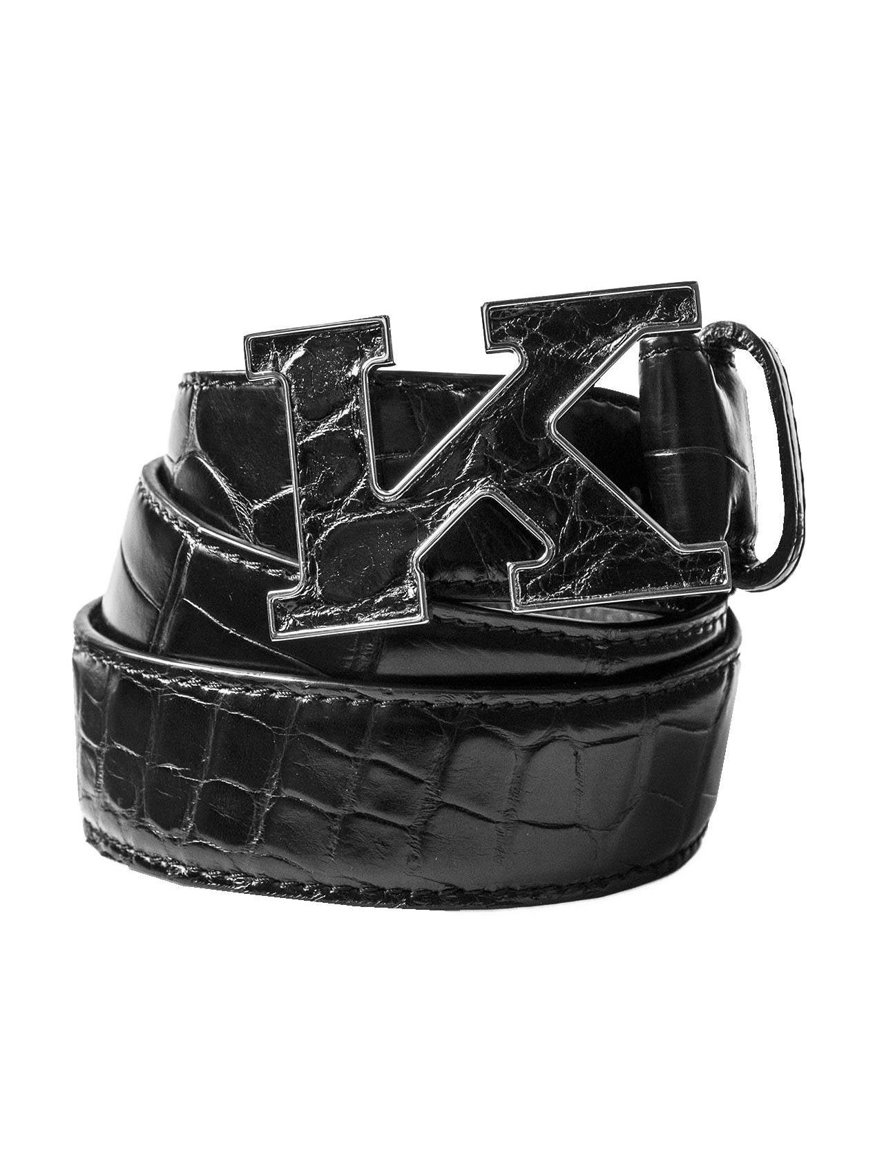Louis Vuitton Patent Leather Black Logo Buckle Belt (36/90) For