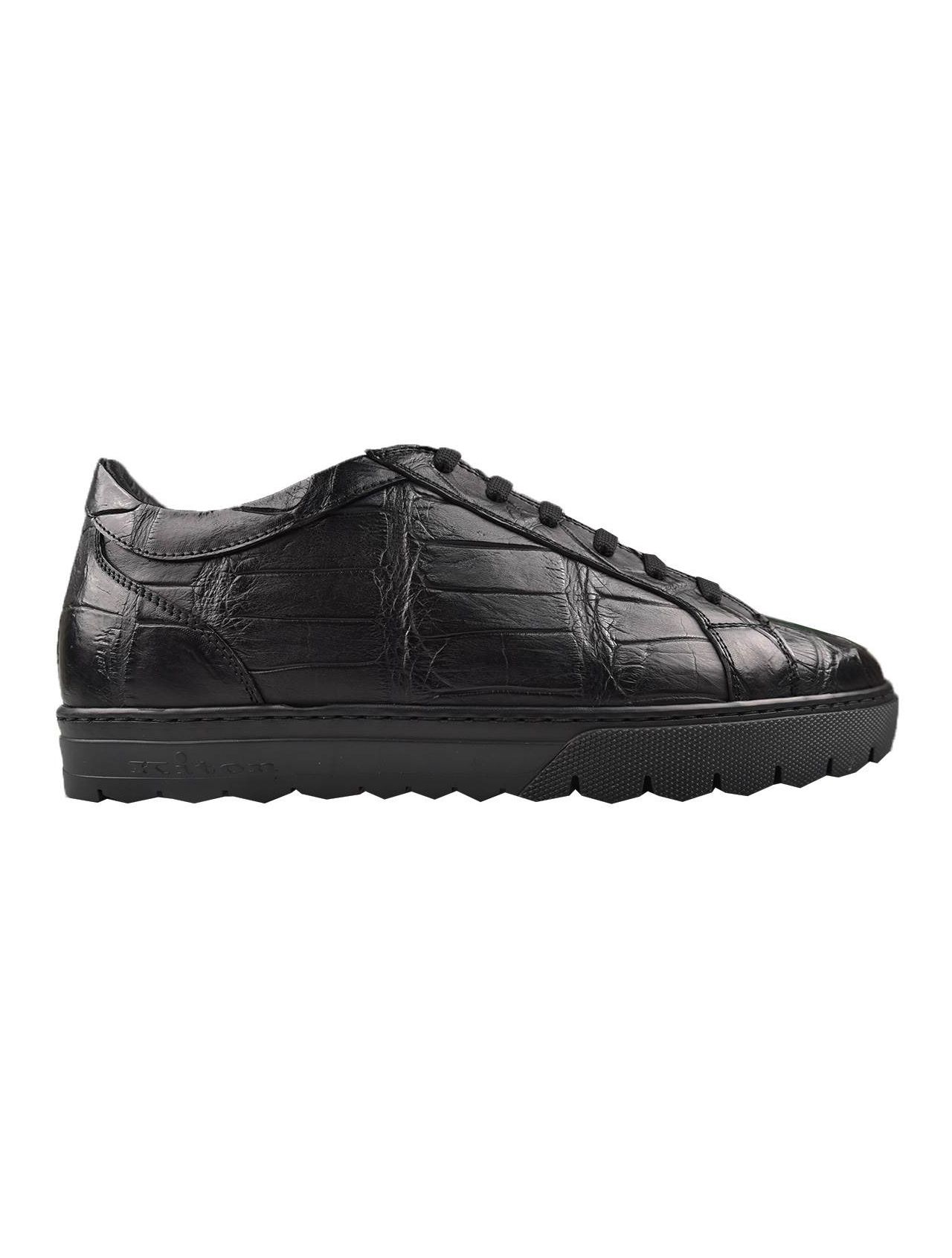 Kiton Black Crocodile Sneakers SUIB