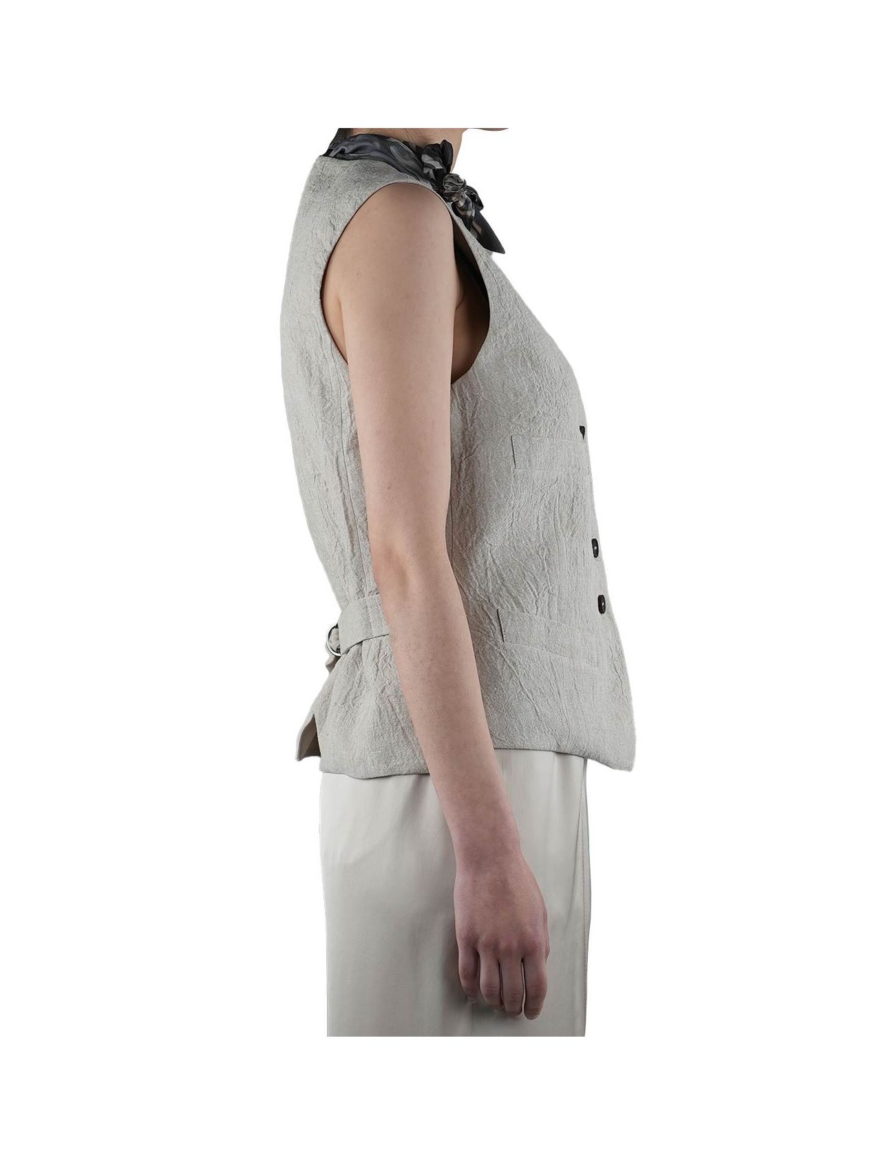 BRUNELLO CUCINELLI Crinkled-linen vest