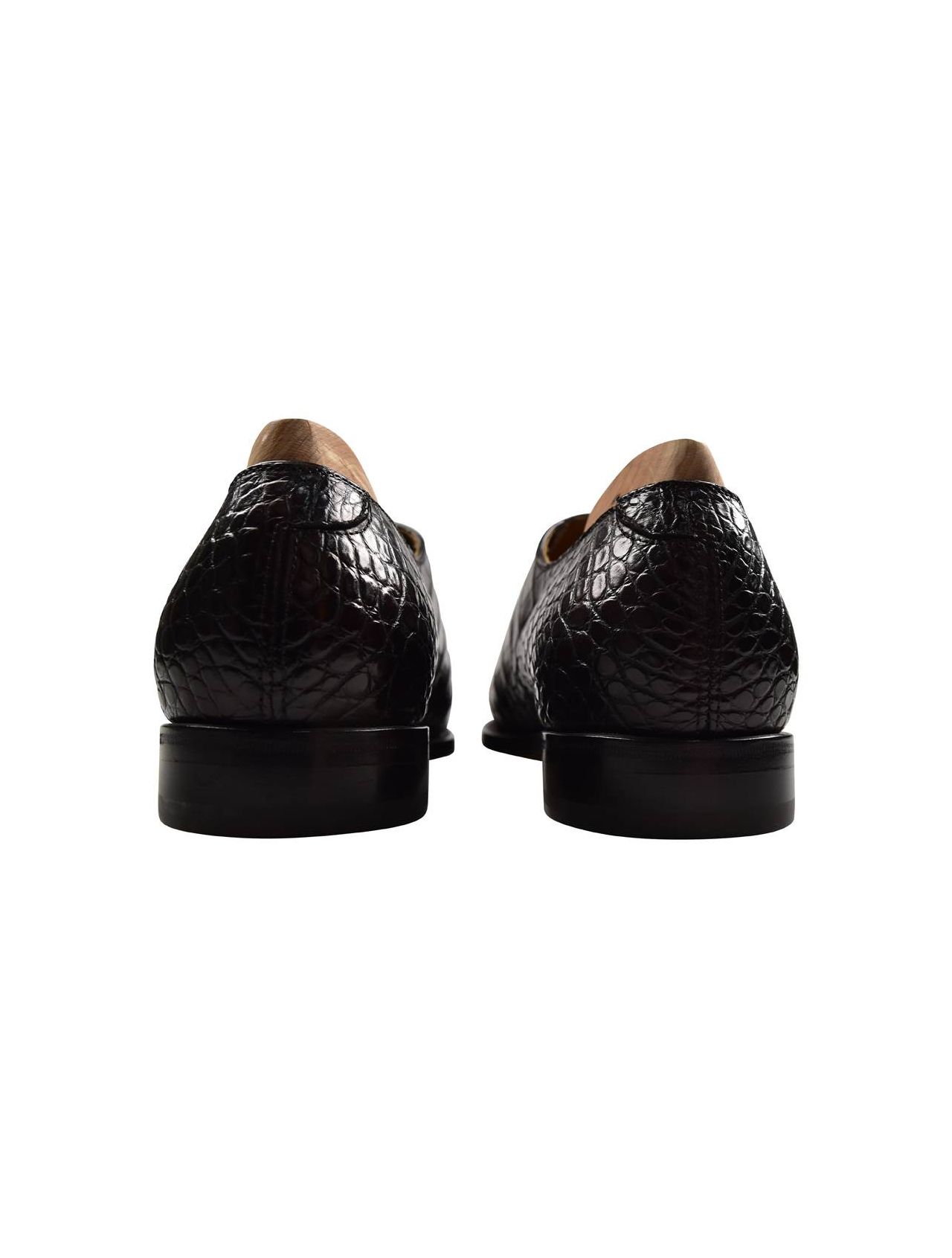 KITON Brown Leather Crocodile Shoes RAFFAELLO