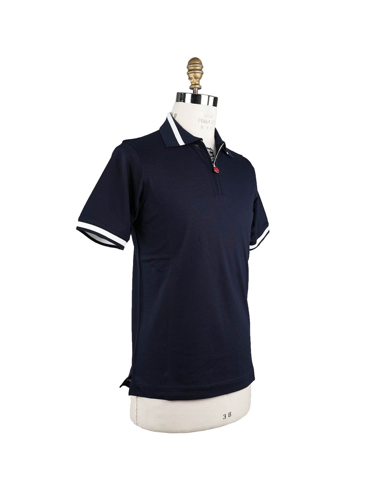 Kiton Wave-pattern Cotton Polo Shirt in Blue for Men