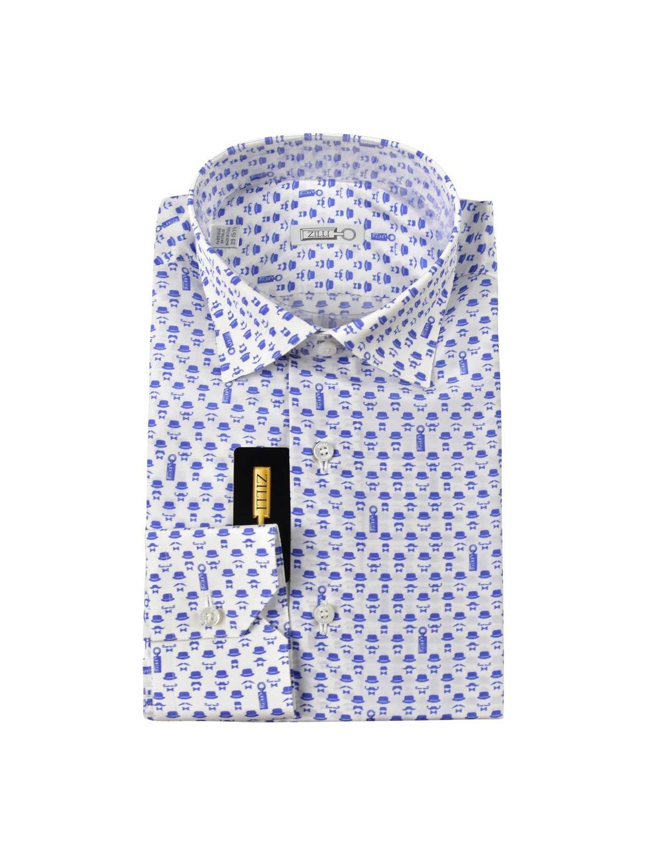 ZILLI White Blue Silk Cotton Shirt | IsuiT