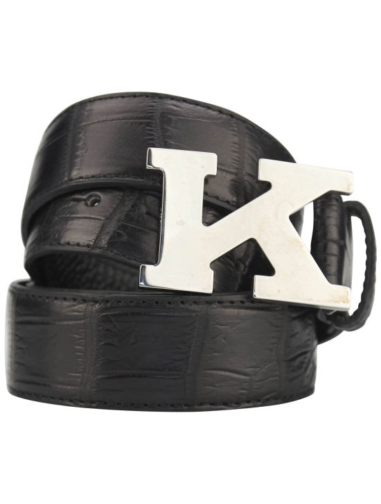 Kiton Men's K Buckle Leather Belt